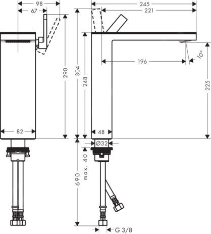 Axor MyEdition - Wastafelmengkraan Met Push-open Afvoergarnituur, Chroom/zonder Afdekplaat 47022000 2 Axor MyEdition - Wastafelmengkraan Met Push-open Afvoergarnituur, Chroom/zonder Afdekplaat 47022000 - Afbeelding 2