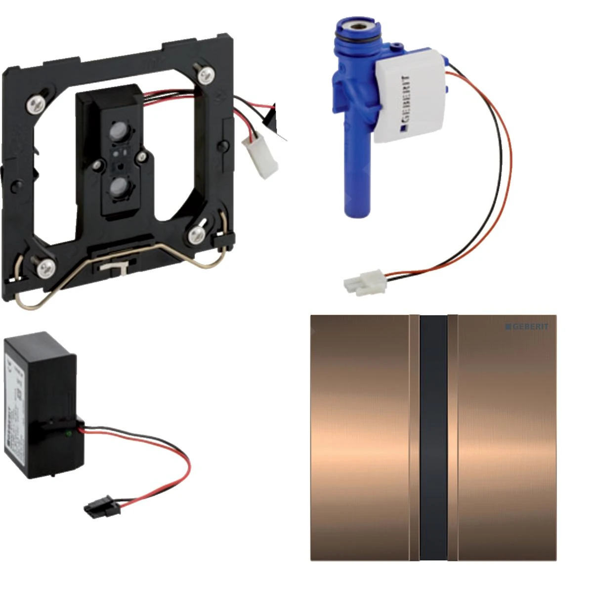Geberit Spoelsystemen - Urinoirstuursysteem Met Elektronische Spoelactivering, Netvoeding, Bedieningsplaat Type 50, Roodgoud 116.026.QB.1 1 Geberit Spoelsystemen - Urinoirstuursysteem Met Elektronische Spoelactivering, Netvoeding, Bedieningsplaat Type 50, Roodgoud 116.026.QB.1