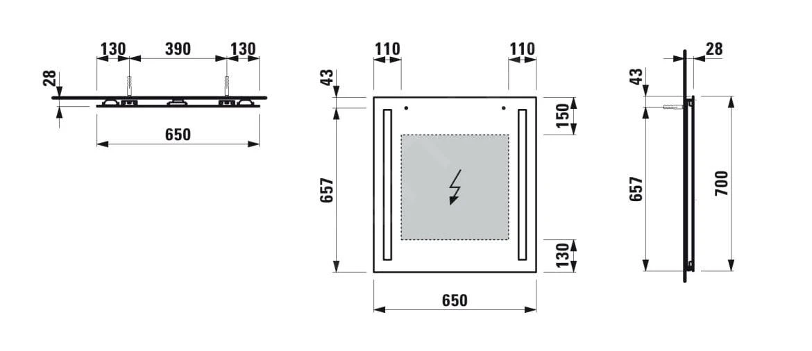 Laufen Lani - Spiegel Met LED-verlichting, 65x70 Cm H4038531121441 2 Laufen Lani - Spiegel Met LED-verlichting, 65x70 Cm H4038531121441 - Afbeelding 2