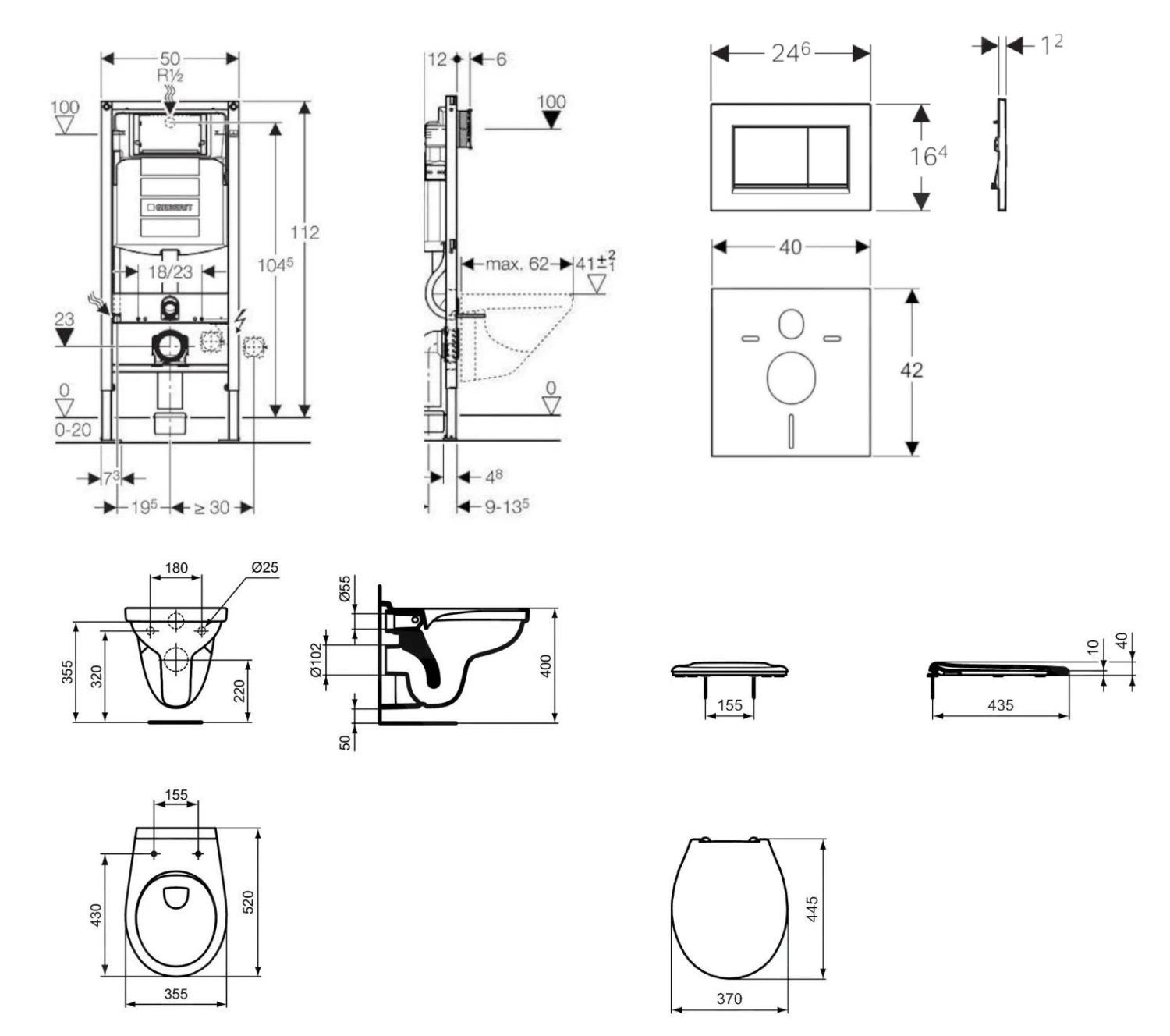 Geberit Duofix - Set Voorwandinstallatie, Closet Alpha Met WC-zitting, SIGMA30 Bedieningsknop, Chroom 111.300.00.5 NR6 2 Geberit Duofix - Set Voorwandinstallatie, Closet Alpha Met WC-zitting, SIGMA30 Bedieningsknop, Chroom 111.300.00.5 NR6 - Afbeelding 2