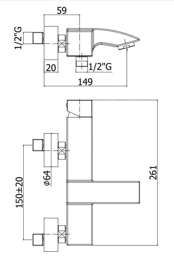 Paffoni Level - Badkraan, Rvs LEC022ST 2 Paffoni Level - Badkraan, Rvs LEC022ST - Afbeelding 2