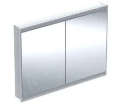 Geberit ONE - Spiegelkast Met LED-verlichting, 1200x900x150 Mm, 2 Deuren, Inbouw, Aluminium 505.805.00.1