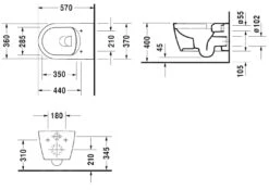 Duravit ME By Starck - Wandcloset, Softclose WC-zitting, Rimless, Alpine Wit 45290900A1 -Badkamer Luxe 94d7019d25c10af93dbeb642