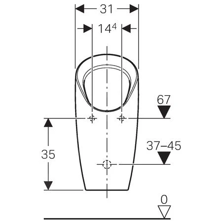 Geberit Urinoirs - Urinoir Preda Waterloos, Wit 116.071.00.1 2 Geberit Urinoirs - Urinoir Preda Waterloos, Wit 116.071.00.1 - Afbeelding 2