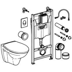 Grohe Solido - Voorwand Montageset, Bau Ceramic Toilet En Softclose Zitting, Skate Air Bedieningsplaat, Alpine Wit 39116000 -Badkamer Luxe 954ab950d63e58f2ba276a10