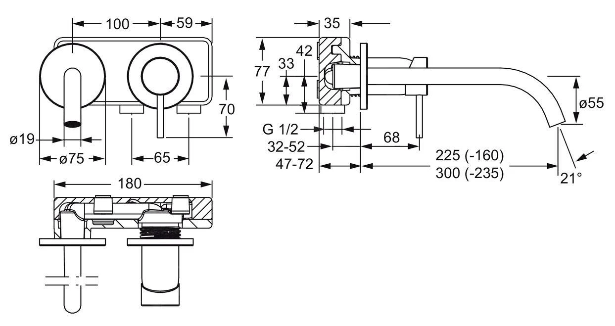 Hansa Public - Inbouw Wastafelkraan, 2-gats, Mat Zwart 5795217133 2 Hansa Public - Inbouw Wastafelkraan, 2-gats, Mat Zwart 5795217133 - Afbeelding 2