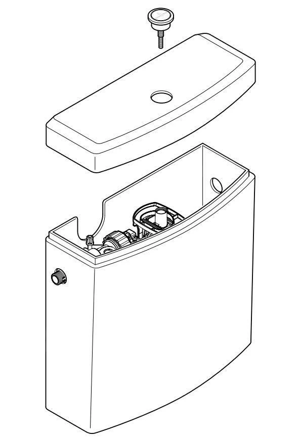 Villeroy & Boch Subway - Stortbak Voor Staande Toiletpot, Met Zij- En Achteraansluiting, Alpine Wit 77231101 2 Villeroy & Boch Subway - Stortbak Voor Staande Toiletpot, Met Zij- En Achteraansluiting, Alpine Wit 77231101 - Afbeelding 2