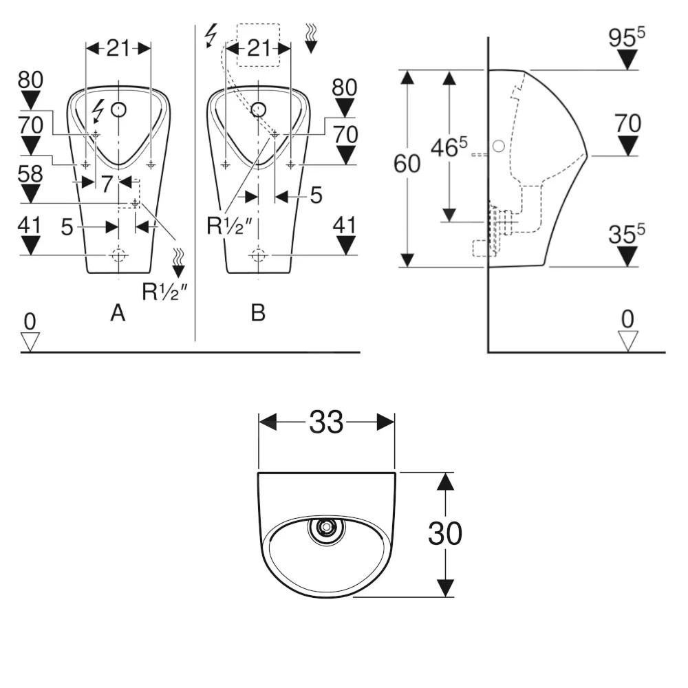 Geberit Urinoirs - Urinoir Narva, Achterinlaat, Wit 501.655.00.1 2 Geberit Urinoirs - Urinoir Narva, Achterinlaat, Wit 501.655.00.1 - Afbeelding 2