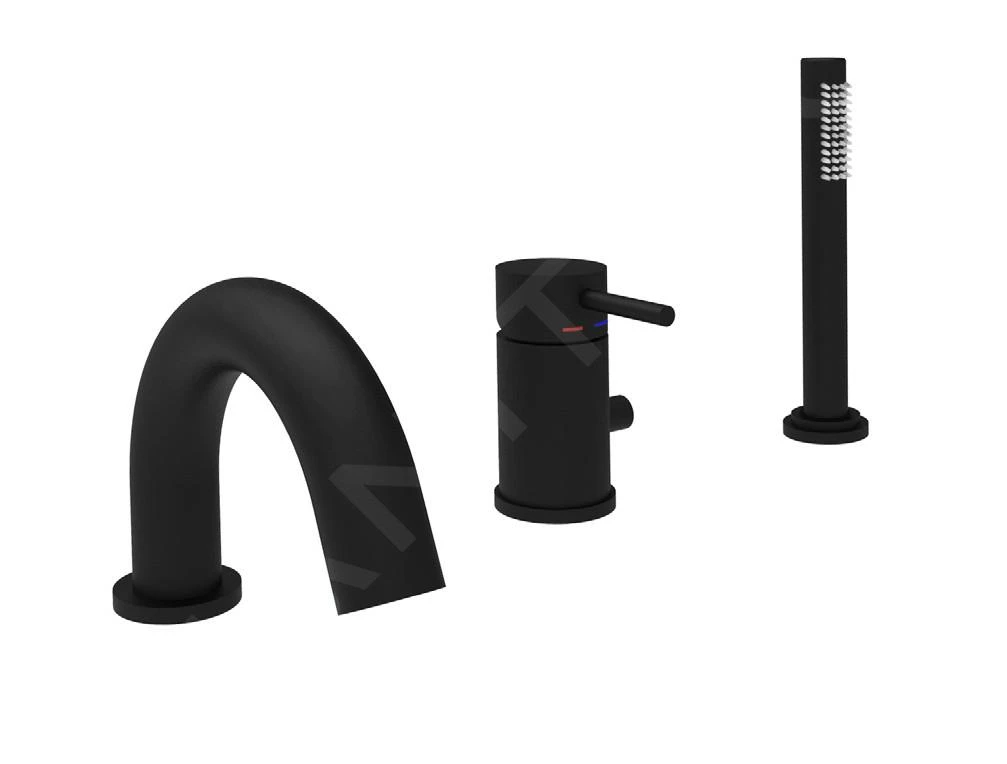 Paffoni Light - Badkraan Op Badrand, 3-gats, Mat Zwart LIG047NO 1 Paffoni Light - Badkraan Op Badrand, 3-gats, Mat Zwart LIG047NO