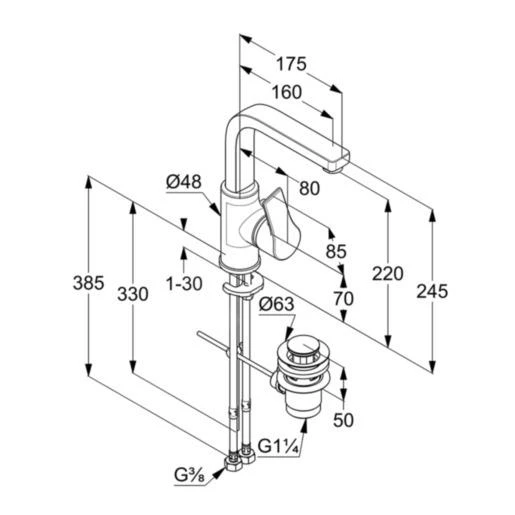 Kludi Zenta SL - Wastafelkraan Met Waste, Chroom 480270565 2 Kludi Zenta SL - Wastafelkraan Met Waste, Chroom 480270565 - Afbeelding 2