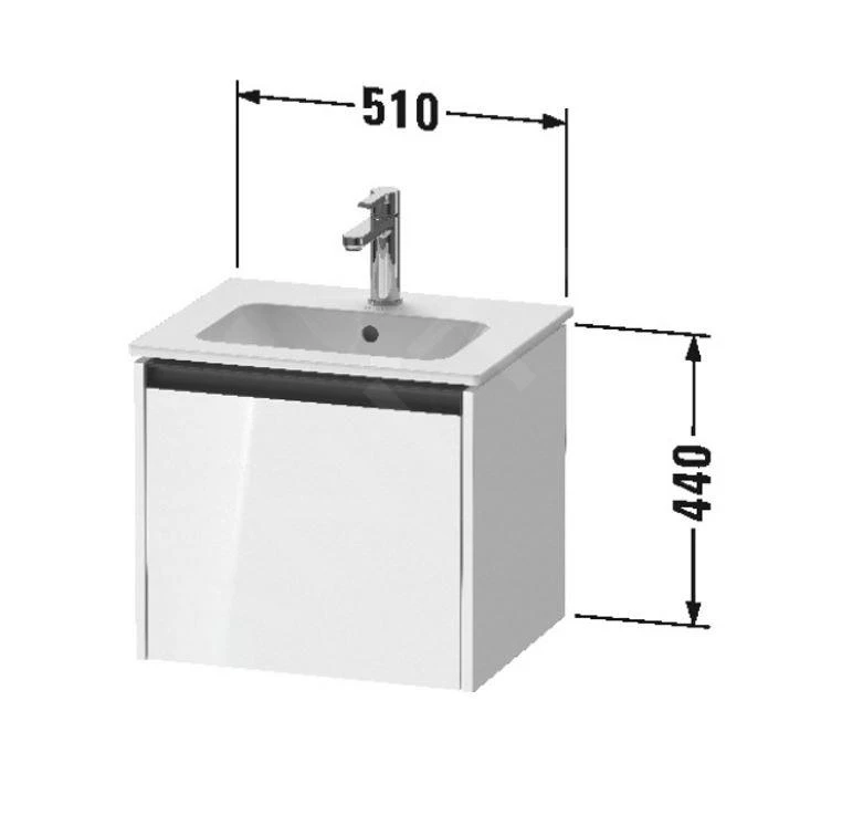 Duravit Ketho.2 - Wastafelkast 440x510x420 Mm, 1 Lade, Grafiet Mat K25061049490000 2 Duravit Ketho.2 - Wastafelkast 440x510x420 Mm, 1 Lade, Grafiet Mat K25061049490000 - Afbeelding 2