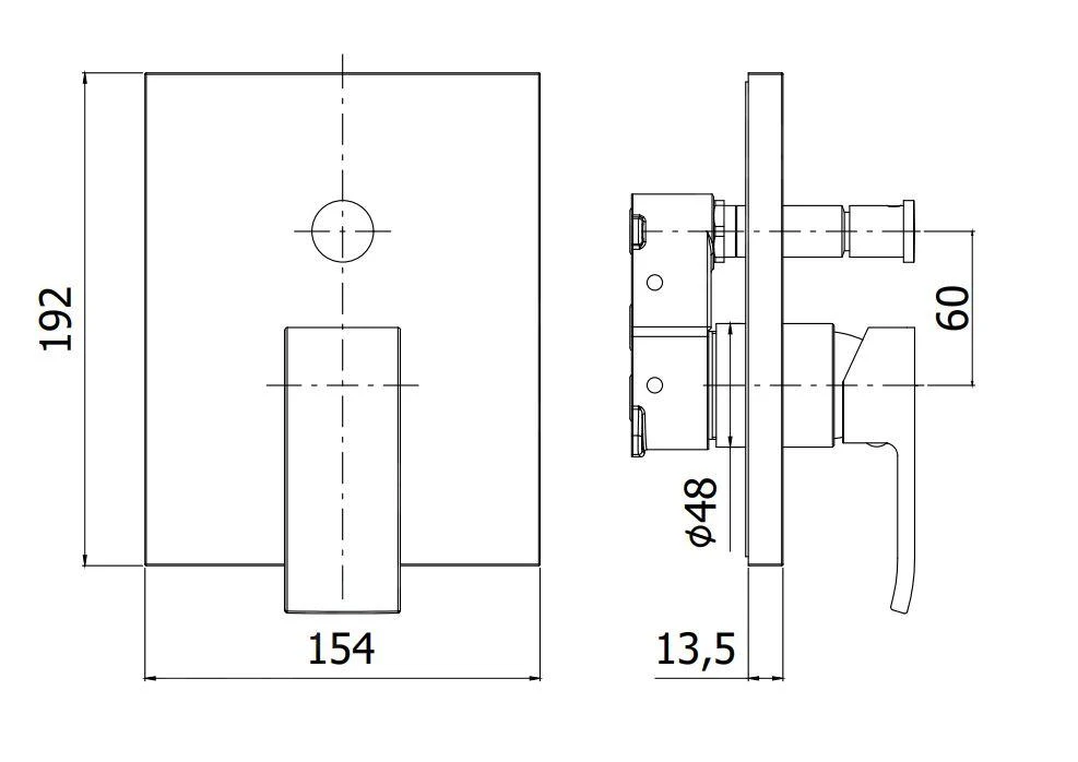 Paffoni Effe - Inbouwkraan Voor 2 Uitgangen, Chroom EFBOX015CR 2 Paffoni Effe - Inbouwkraan Voor 2 Uitgangen, Chroom EFBOX015CR - Afbeelding 2