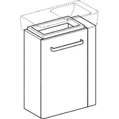 Geberit Selnova Compact - Wastafelkast, 448x252x604 Mm, 1 Deur, Scharnieren Links, Glanzend Wit/mat Wit 501.498.00.1 -Badkamer Luxe 9be76a02e9289fff8c27530a