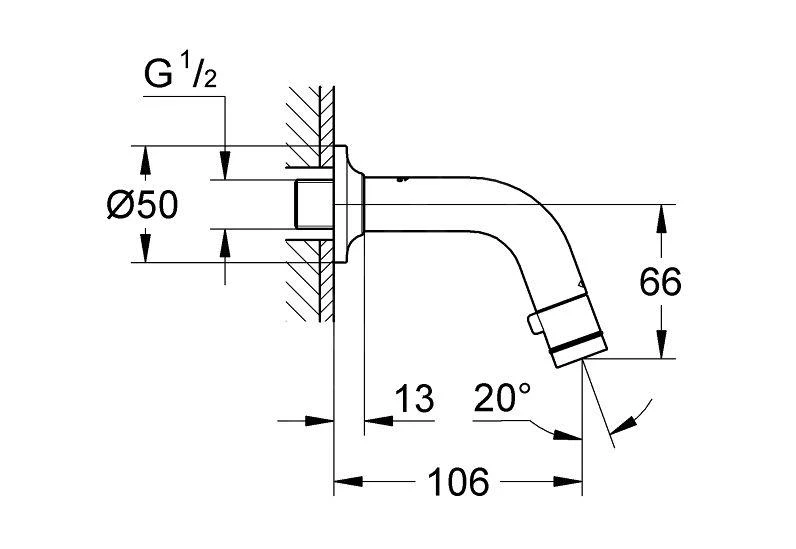 Grohe Universal - Universeel Wand Fonteinkraan, Chroom 20205000 2 Grohe Universal - Universeel Wand Fonteinkraan, Chroom 20205000 - Afbeelding 2