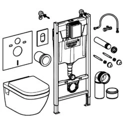 Grohe Solido - Toiletset Met Hangend Toilet + Softclose Wc Bril, Rimless, Arena Cosmopolitan Drukknop, Chroom 39700000 -Badkamer Luxe 9f00dfe6b6343bc69fffd9e0