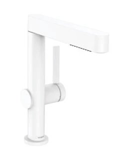 Hansgrohe Finoris - Wastafelkraan 230, Incl. Push-Open Afvoer En Uittrekbare Douche, EcoSmart, Mat Wit 76063700