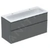 Geberit ICon - Wastafelkast Met Dubbele Wastafel, 118x48x63 Cm, 2 Laden, Lava 502.338.JK.1