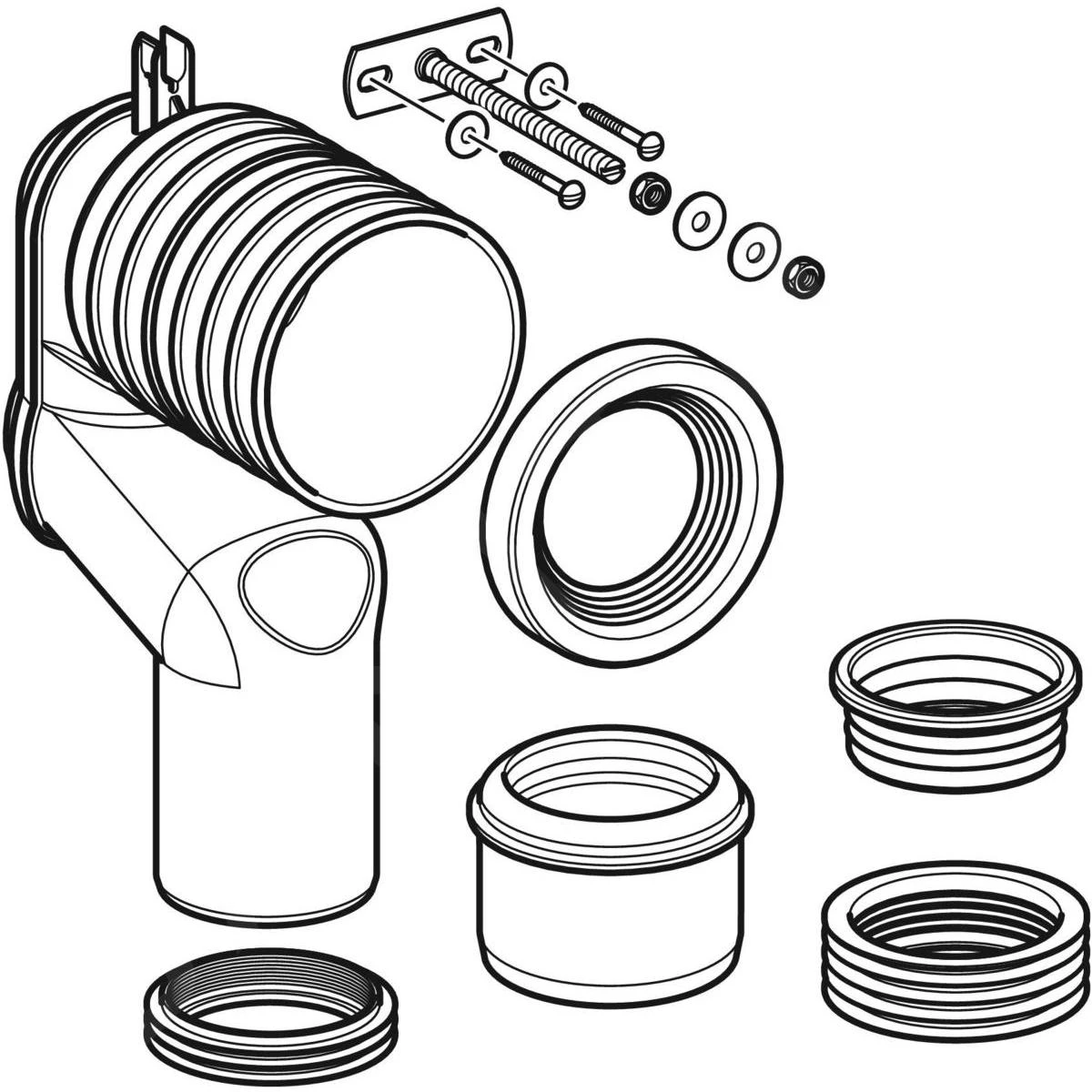 Geberit Toebehoren - Set P-aansluitbocht Voor Staande Wc 131.081.11.1 3 Geberit Toebehoren - Set P-aansluitbocht Voor Staande Wc 131.081.11.1 - Afbeelding 3