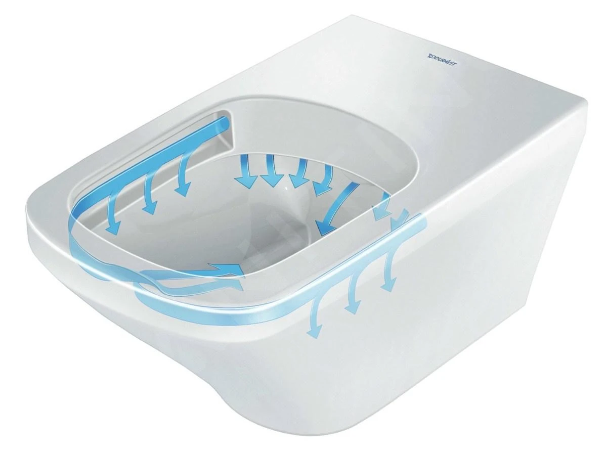 Duravit Viu - Staande Toiletpot, Vario Afvoer, Rimless, Met HygieneGlaze, Alpine Wit 2191092000 4 Duravit Viu - Staande Toiletpot, Vario Afvoer, Rimless, Met HygieneGlaze, Alpine Wit 2191092000 - Afbeelding 4