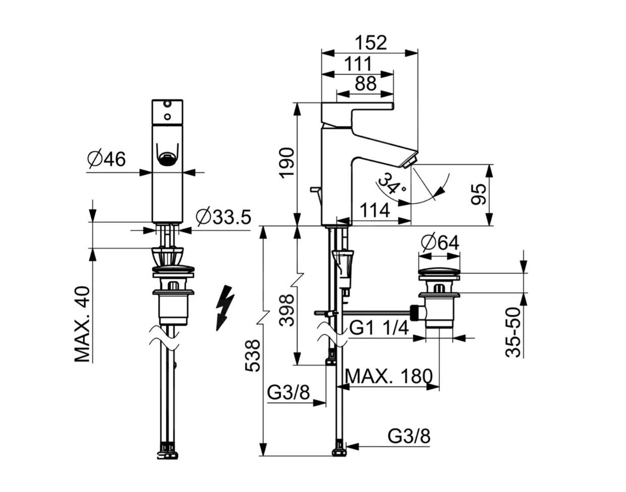 Hansa Vantis - Wastafelkraan Met Waste, Chroom 52461167 2 Hansa Vantis - Wastafelkraan Met Waste, Chroom 52461167 - Afbeelding 2