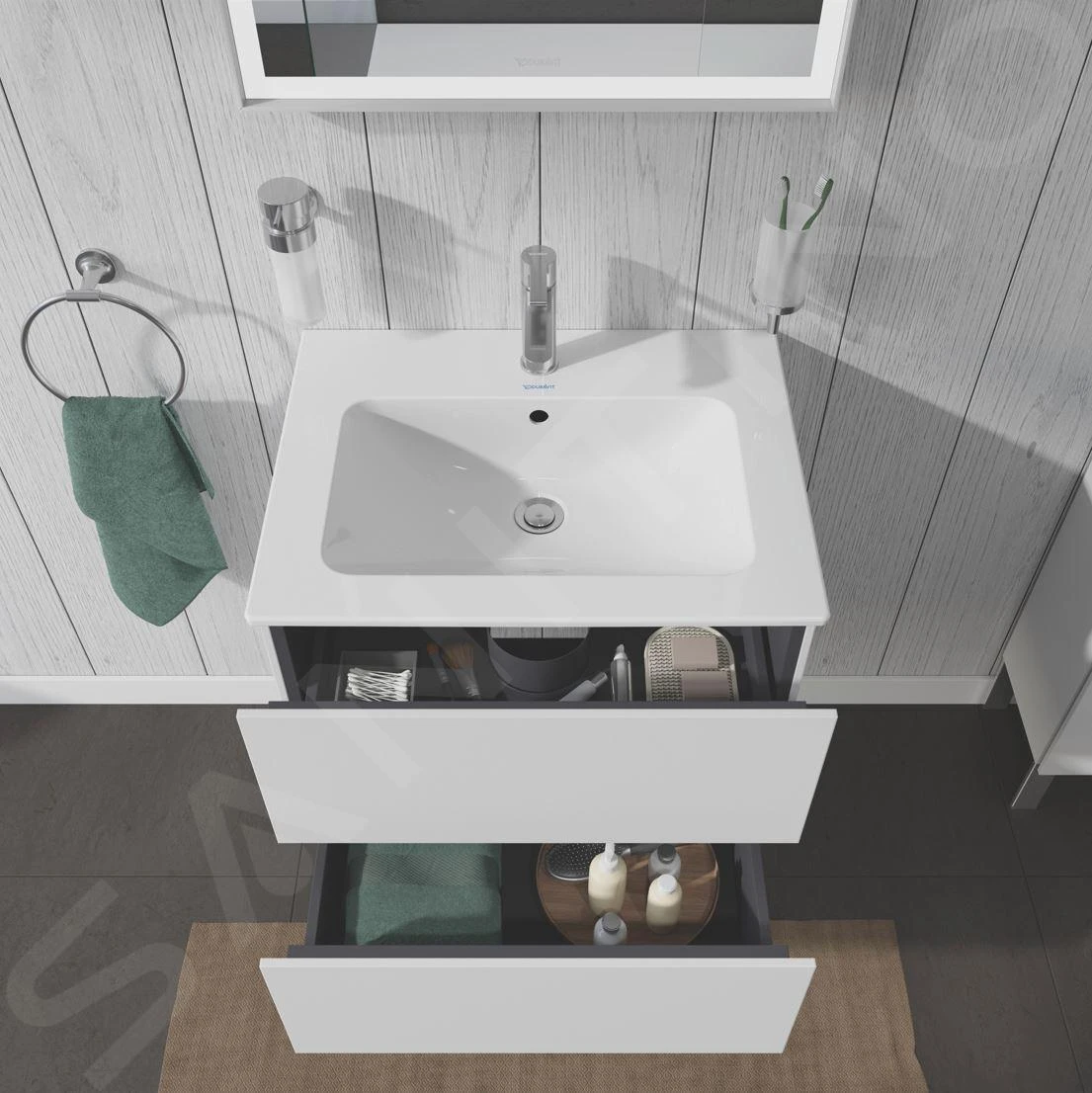 Duravit L-Cube - Wastafelonderkast 550x620x481 Mm, 2 Laden, Wit Mat LC624001818 6 Duravit L-Cube - Wastafelonderkast 550x620x481 Mm, 2 Laden, Wit Mat LC624001818 - Afbeelding 6