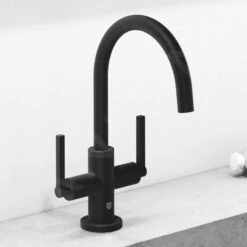 Kludi Nova Fonte - Wastafelkraan Met Push-Open Afvoerplug En Draaibare Uitloop, Mat Zwart 201183915 -Badkamer Luxe a1689e4f9febfa24eec3d457