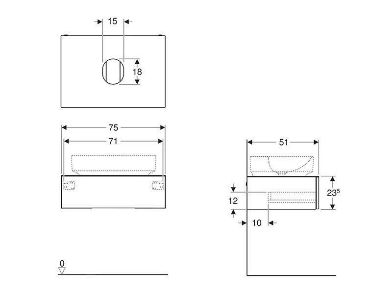 Geberit VariForm - Wastafelonderkast, 750x510x235 Mm, Met één Schuiflade, Aflegvlak En Sifon, Glanzend Wit/mat Wit 501.159.00.1 2 Geberit VariForm - Wastafelonderkast, 750x510x235 Mm, Met één Schuiflade, Aflegvlak En Sifon, Glanzend Wit/mat Wit 501.159.00.1 - Afbeelding 2