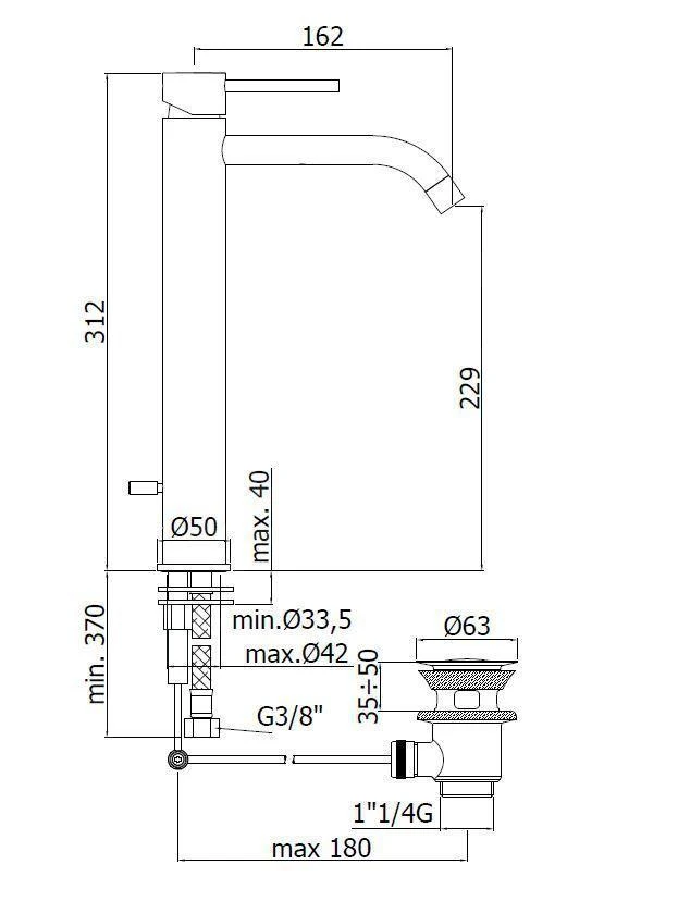 Paffoni Light - Wastafelkraan Met Waste, Zwart Mat LIG085NO 2 Paffoni Light - Wastafelkraan Met Waste, Zwart Mat LIG085NO - Afbeelding 2