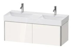 Duravit XSquare - Dubbele Wastafelonderkast 397x1184x460 Mm, 2 Laden, Glanzend Wit XS406402222