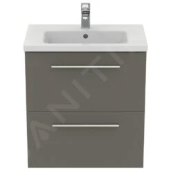 Ideal Standard I.Life S - Wastafelonderkast, 600x375x630 Mm, 2 Laden, Mat Kwartsgrijs T5293NG -Badkamer Luxe a4478fed2e4a3cf32cc22bff