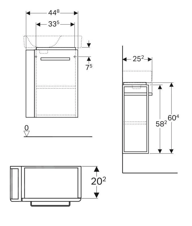 Geberit Selnova Compact - Wastafelkast, 448x252x604 Mm, 1 Deur, Scharnieren Rechts, Licht Grijs 501.495.00.1 2 Geberit Selnova Compact - Wastafelkast, 448x252x604 Mm, 1 Deur, Scharnieren Rechts, Licht Grijs 501.495.00.1 - Afbeelding 2