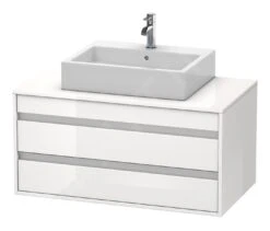 Duravit Ketho - Wastafelonderkast 496x1000x550 Mm, 2 Laden, Glanzend Wit KT665502222