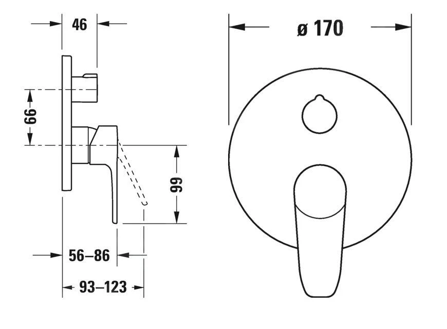 Duravit B.1 - Inbouw Douchemengkraan, Voor 2 Functies, Chroom B14210012010 2 Duravit B.1 - Inbouw Douchemengkraan, Voor 2 Functies, Chroom B14210012010 - Afbeelding 2