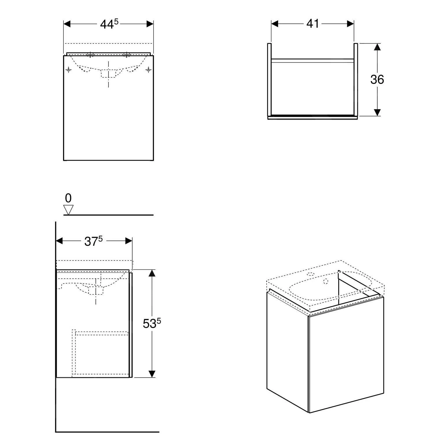 Geberit Acanto - Fontein Onderkast 450 Mm, Lava Look 500.608.JK.2 2 Geberit Acanto - Fontein Onderkast 450 Mm, Lava Look 500.608.JK.2 - Afbeelding 2