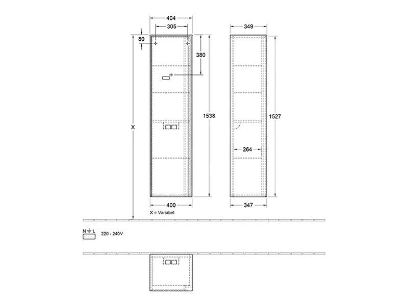 Villeroy & Boch Collaro - Hoge Spiegelkast, 404x1538x349 Mm, 1 Deur, Scharnieren Rechts, Glossy White C036F1DH 2 Villeroy & Boch Collaro - Hoge Spiegelkast, 404x1538x349 Mm, 1 Deur, Scharnieren Rechts, Glossy White C036F1DH - Afbeelding 2