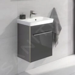 Villeroy & Boch Avento - Wastafelkast, 430x514x352 Mm, 1 Deur, Crystal Grey A88700B1 -Badkamer Luxe a7a29833275d18fb2815f3c3 1