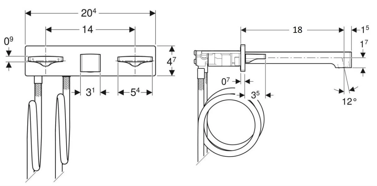 Geberit ONE - Inbouw Wastafelkraan, Chroom 116.463.21.1 2 Geberit ONE - Inbouw Wastafelkraan, Chroom 116.463.21.1 - Afbeelding 2
