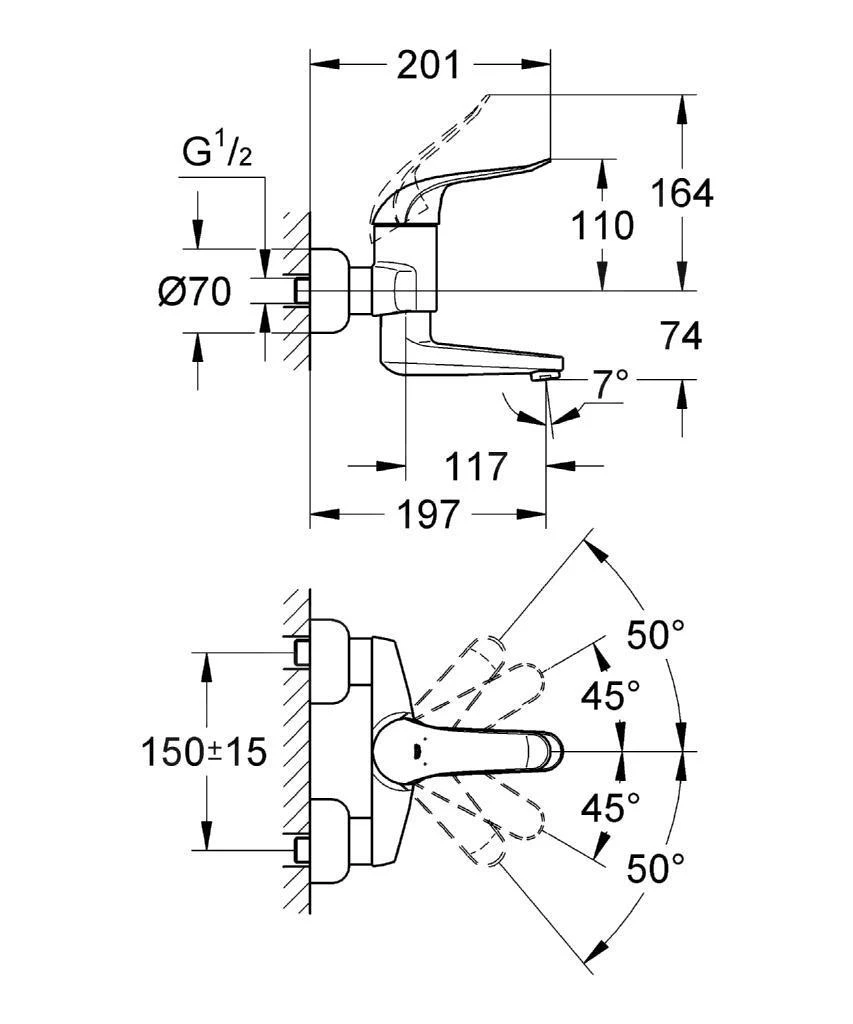 Grohe Euroeco Special - Eengreeps Wastafelkraan, Chroom 32767000 2 Grohe Euroeco Special - Eengreeps Wastafelkraan, Chroom 32767000 - Afbeelding 2