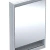 Geberit ONE - Spiegelkast Met LED-verlichting, 600x900x150 Mm, Scharnieren Links, Met Nis, Inbouw, Aluminium 505.820.00.1
