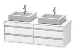 Duravit Ketho - Wastafelonderkast 496x1400x550 Mm, 4 Laden, Glanzend Wit KT6657B2222
