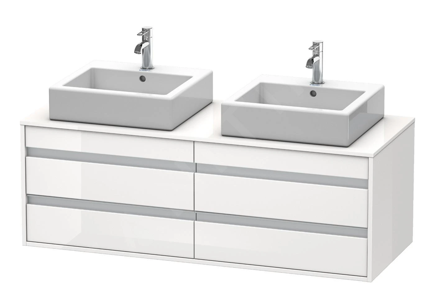 Duravit Ketho - Wastafelonderkast 496x1400x550 Mm, 4 Laden, Glanzend Wit KT6657B2222 1 Duravit Ketho - Wastafelonderkast 496x1400x550 Mm, 4 Laden, Glanzend Wit KT6657B2222