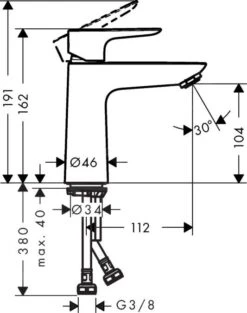 Hansgrohe Talis E - Wastafelkraan, Mat Wit 71712700 -Badkamer Luxe aabe2ff2348971310c3be8ca 3