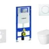 Geberit Duofix - Toiletset Met Sigma01 Bedieningsplaat, Alpine Wit + Duravit ME By Starck Hangend Toilet En Wc Bril, Rimless, SoftClose 111.300.00.5 NM1