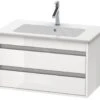 Duravit Ketho - Wastafelonderkast 480x800x475 Mm, 2 Lades, Glanzend Wit KT642902222