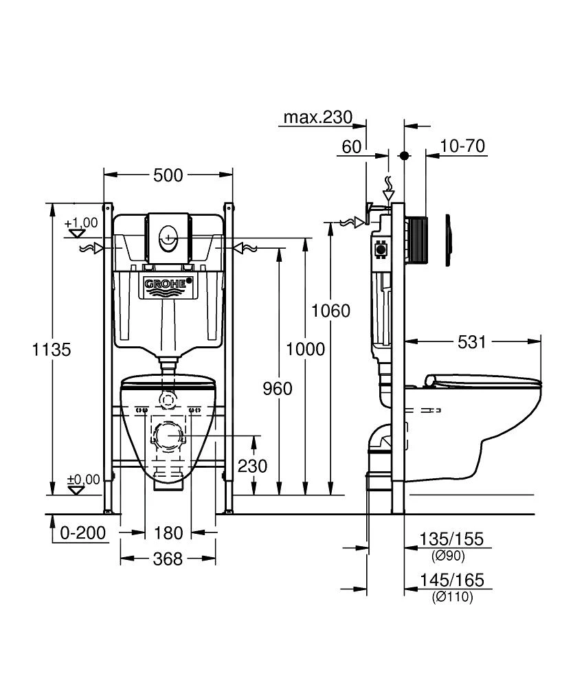 Grohe Solido - Toiletset Met Inbouwtoilet, Hangtoilet En Wc Bril Bau Ceramic, Softclose, Bedieningspaneel Skate Air, Chroom/wit 39888000 2 Grohe Solido - Toiletset Met Inbouwtoilet, Hangtoilet En Wc Bril Bau Ceramic, Softclose, Bedieningspaneel Skate Air, Chroom/wit 39888000 - Afbeelding 2