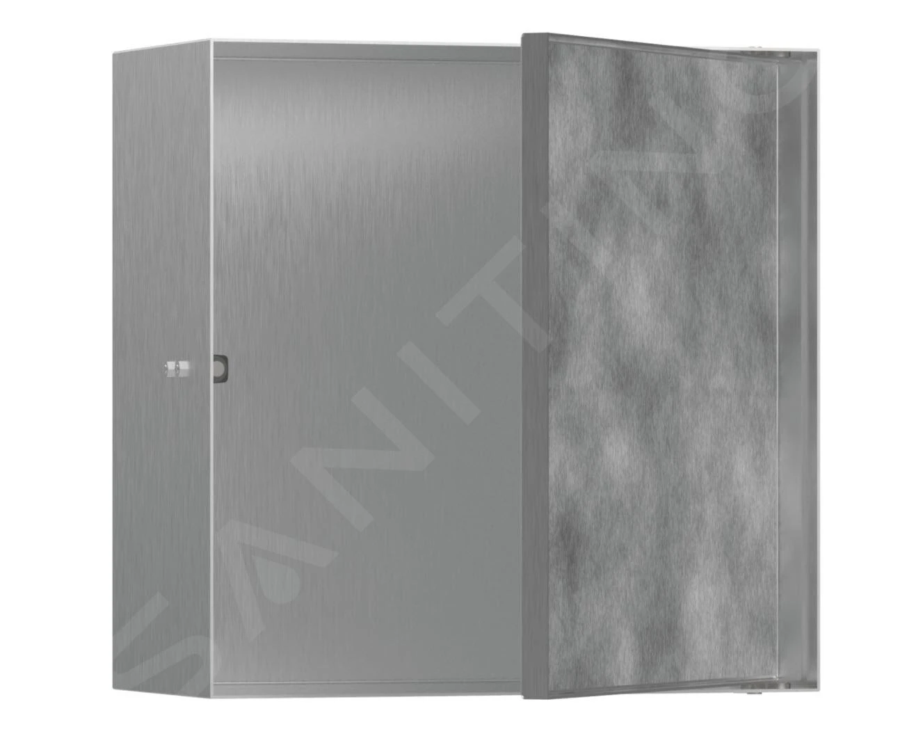 Hansgrohe XtraStoris Rock - Inbouwnis, Met Deur, 300x300x140 Mm, Geborsteld Rvs 56091800 1 Hansgrohe XtraStoris Rock - Inbouwnis, Met Deur, 300x300x140 Mm, Geborsteld Rvs 56091800