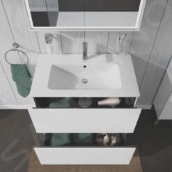 Duravit L-Cube - Wastafelonderkast 856x820x481 Mm, 2 Laden, Glanzend Wit LC662602222 -Badkamer Luxe af202f2c2999c8944a8edc53