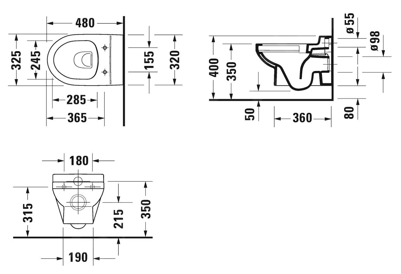 Duravit DuraStyle Basic - Hangend Kindertoilet, Rimless, Met HygieneGlaze, Alpine Wit 2574092000 2 Duravit DuraStyle Basic - Hangend Kindertoilet, Rimless, Met HygieneGlaze, Alpine Wit 2574092000 - Afbeelding 2
