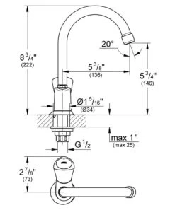 Grohe Costa S - Fonteinkraan, Chroom 20179001 -Badkamer Luxe b05009a8a1cf2b99adffefa5
