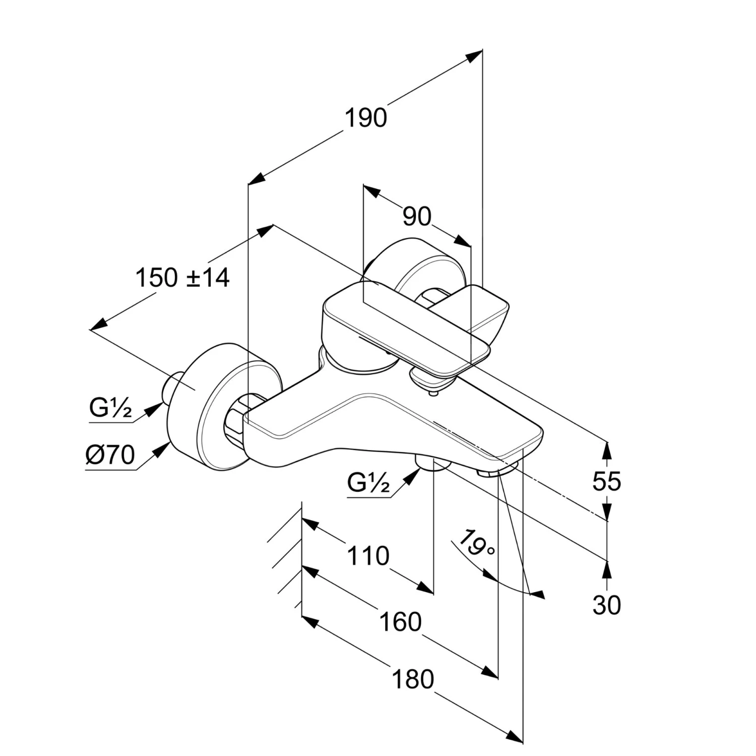 Kludi Pure&Style - Badmengkraan Opbouw, Mat Zwart 406813975 2 Kludi Pure&Style - Badmengkraan Opbouw, Mat Zwart 406813975 - Afbeelding 2